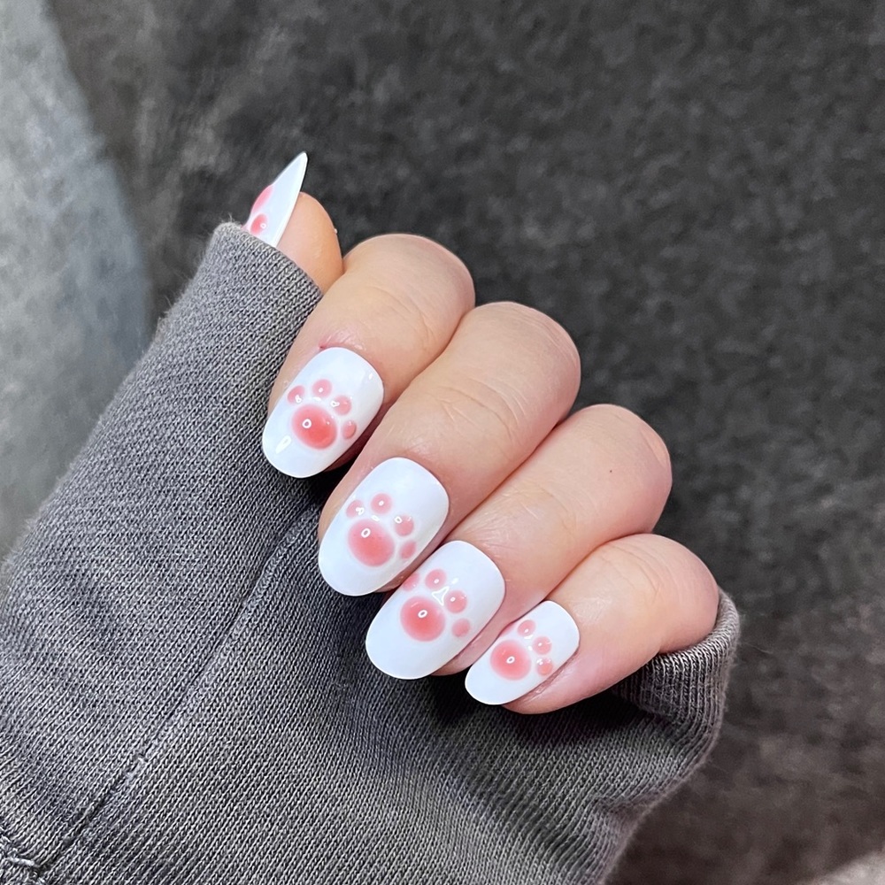 3D Puppy paws handmade gel nail, anime nails, acrylic press on nail, false nail